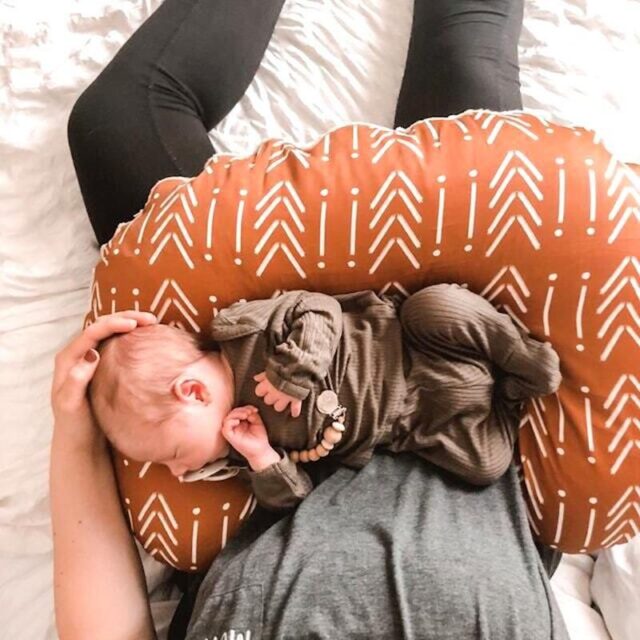 nursing pillow with baby